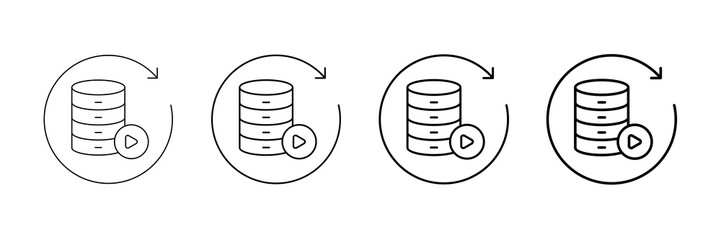 Data Stream Icons Vector Set In Different Stroke Line Style