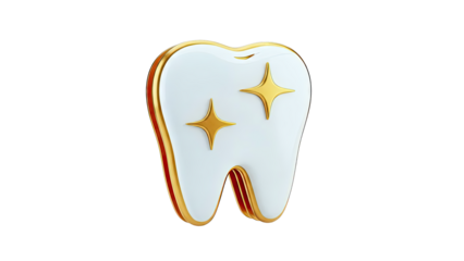 Sparkling Gold-Trimmed Tooth Icon