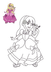 Fototapeta premium Lovely Ipad drawing coloring page