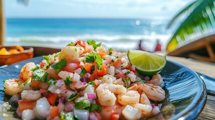 Shrimp Ceviche by the Ocean: A Taste of Paradise