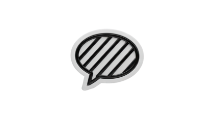 Speech Bubble Icon with Diagonal Stripes