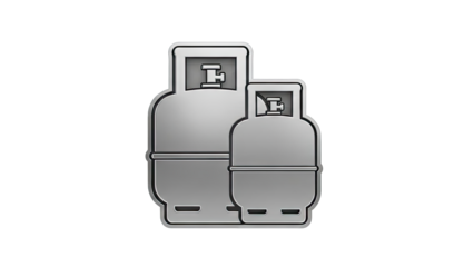 Two Silver Gas Cylinders Icon