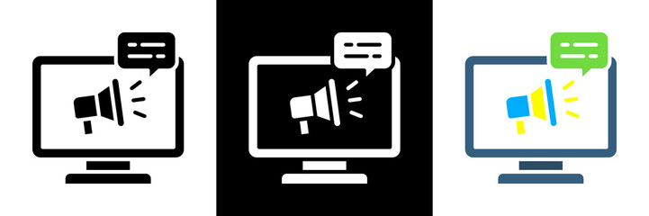 Online Marketing Icon Set Glyph vector Illustration 