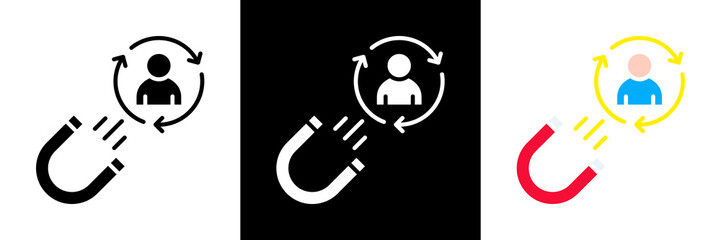 Retention Icon Set Glyph vector Illustration 