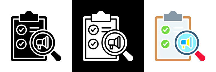 Survey Icon Set Glyph vector Illustration 