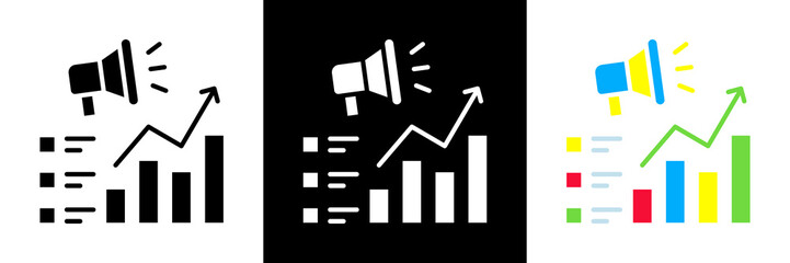 Marketing Metrics Icon Set Glyph vector Illustration 