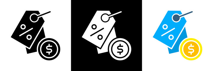 Tag Icon Set Glyph vector Illustration 