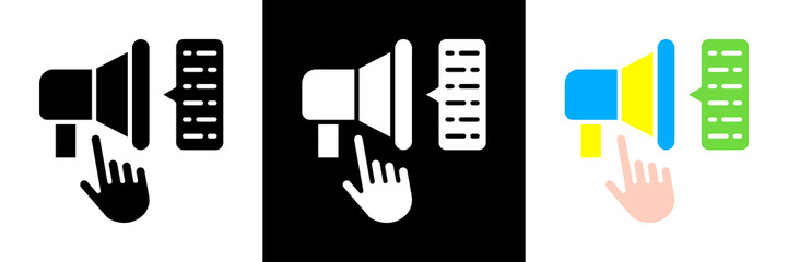 Call To Action Icon Set Glyph vector Illustration 