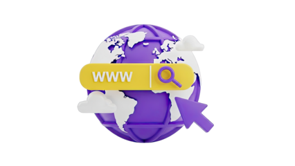 3D Globe with Search Bar and Cursor