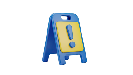 Blue and Yellow Exclamation Mark Warning Sign