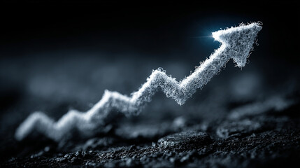 upward trending arrow symbol representing growth or progress.