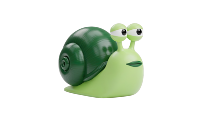 3D Render of a Cartoon Snail