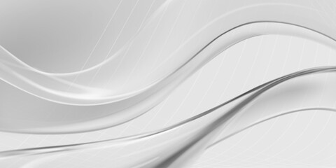 Soft, flowing white waves with gentle gradient and subtle grid pattern in the background, creating a sense of depth and flow.