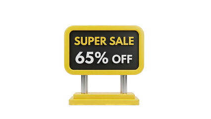 Super Sale 65% Off Discount Sign