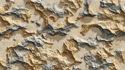 Naklejka premium Textured Earth: An abstract, close-up view reveals the intricate textures and rugged beauty of weathered stone and earthen elements. A visual symphony of natural patterns and colors.