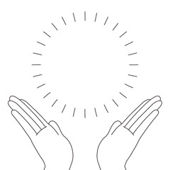 シンプルなハンドイラスト素材