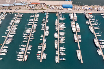 Aerial view of Bar marine, Montenegro