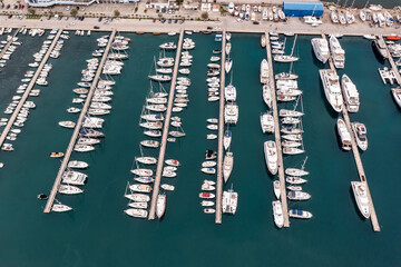 Aerial view of Bar marine, Montenegro