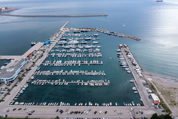 Aerial view of Bar marine, Montenegro
