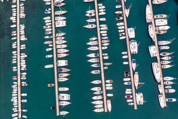 Aerial view of Bar marine, Montenegro