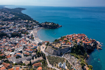 Ulcinj, Old city and popular travel destination on Adriatic sea in Montenegro