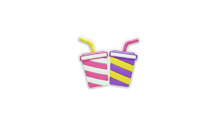Two Fun Striped Drinks with Straws