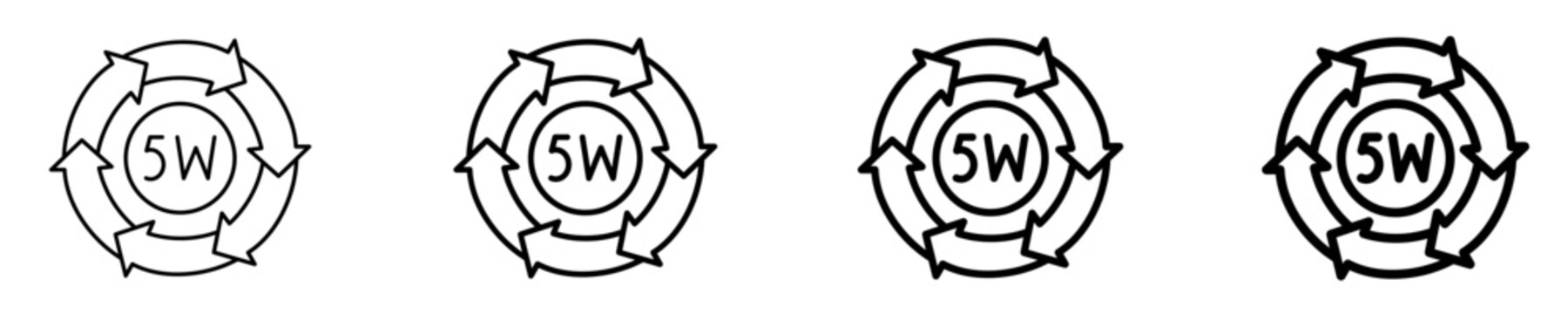 5 Whys Technique  Icon Set Different Style Collection
