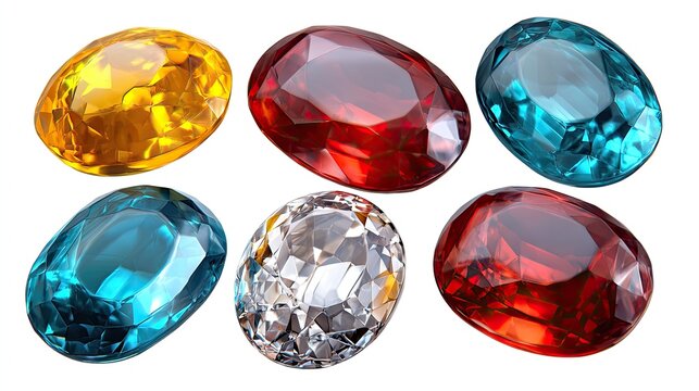 Gemstone Collection: A dazzling display of vibrant gemstones, each radiating unique brilliance. This image captures the essence of luxury, elegance, and the inherent allure of precious stones.