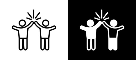 Friends whiteblack icon