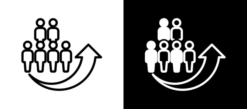 Population Growth whiteblack icon