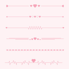 pink love valentine line ornament vector design