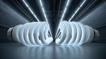 Illuminating Swirls of Energy Efficient Light Bulbs in Dark Space