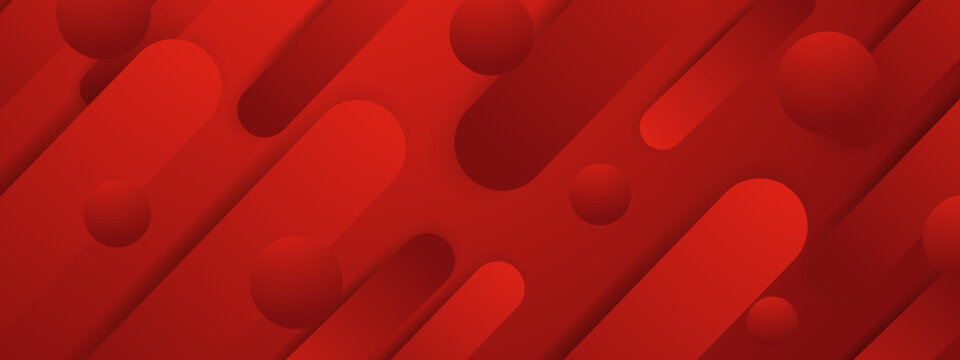 Abstract red design with slanted lines and circles with shadows. Suitable for backgrounds, posters, digital artwork, and music album covers - Powered by Adobe
