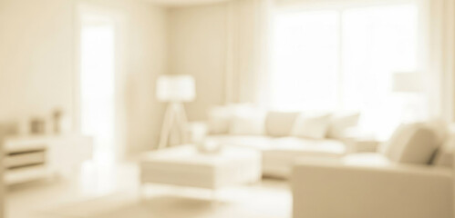 Blurry interior living room scene with bright window light and furniture, presenting a soft focused space with modern layout, gentle illumination, and a relaxed contemporary home atmosphere.