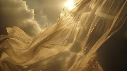 Waves of bolts of fabric rising and falling with the wind creating a breathtaking aerial show.