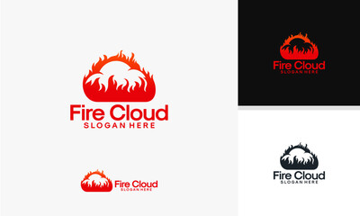 Fire Cloud Logo Design Concept.