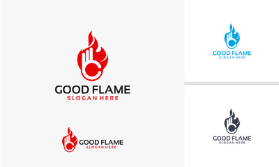 Modern Flame Logo Design with Abstract Fire Element.