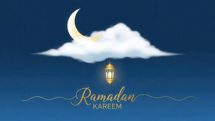 Celebrating the sacred month of ramadan with a radiant moon and lantern