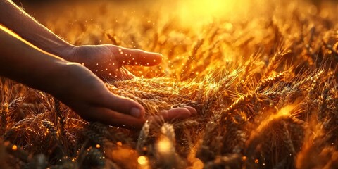 The essence of dedication reflected in wheat farming.