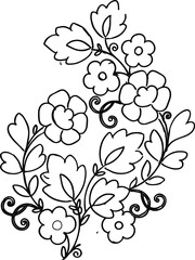 Bunch of grapes vector illustration featuring a ripe grapevine branch with green leaves and berries for nature and wine food design