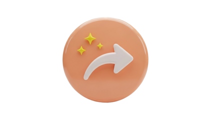 3D Share Icon with Stars