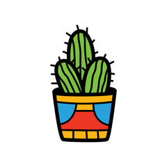 Cactus potted cartoon design illustration