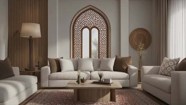living room interior with sofa moeslim interior building