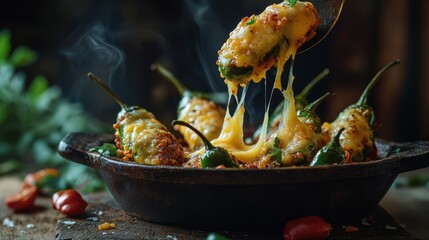 Steaming Hot and Irresistibly Cheesy Jalape&ntilde;o Poppers Served in a Rustic Bowl, a Deliciously Spicy Appetizer Perfect for Any Gathering