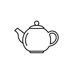 Obraz premium Flat black and white icon of a teapot with simple form