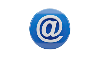 3D Render of a Blue At Symbol Icon