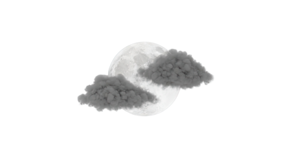 Moon Partially Obscured by Dark Clouds