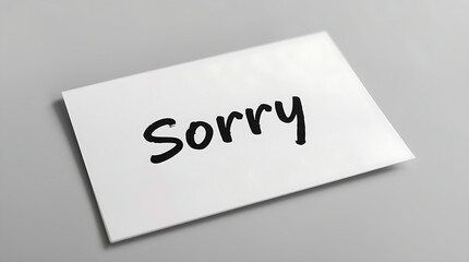 Sorry written on a white sheet of paper