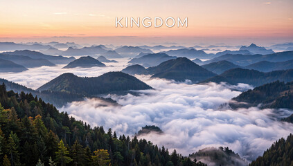 Majestic Mountain Range with Sea of Clouds at Sunrise