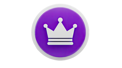 Purple Circle Icon with White Crown